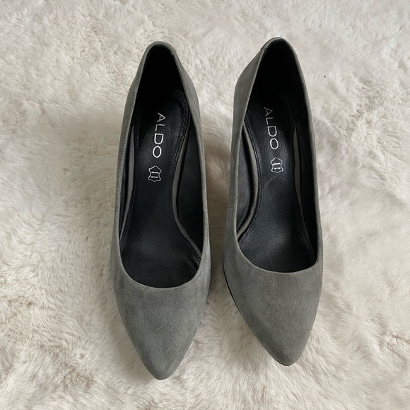 Grey Suede Pumps - Picture 2 of 2